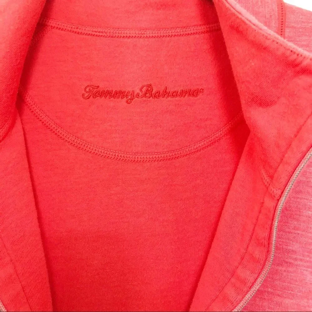 Tommy Bahama Reversible 1/2 Zip Pullover Coral
